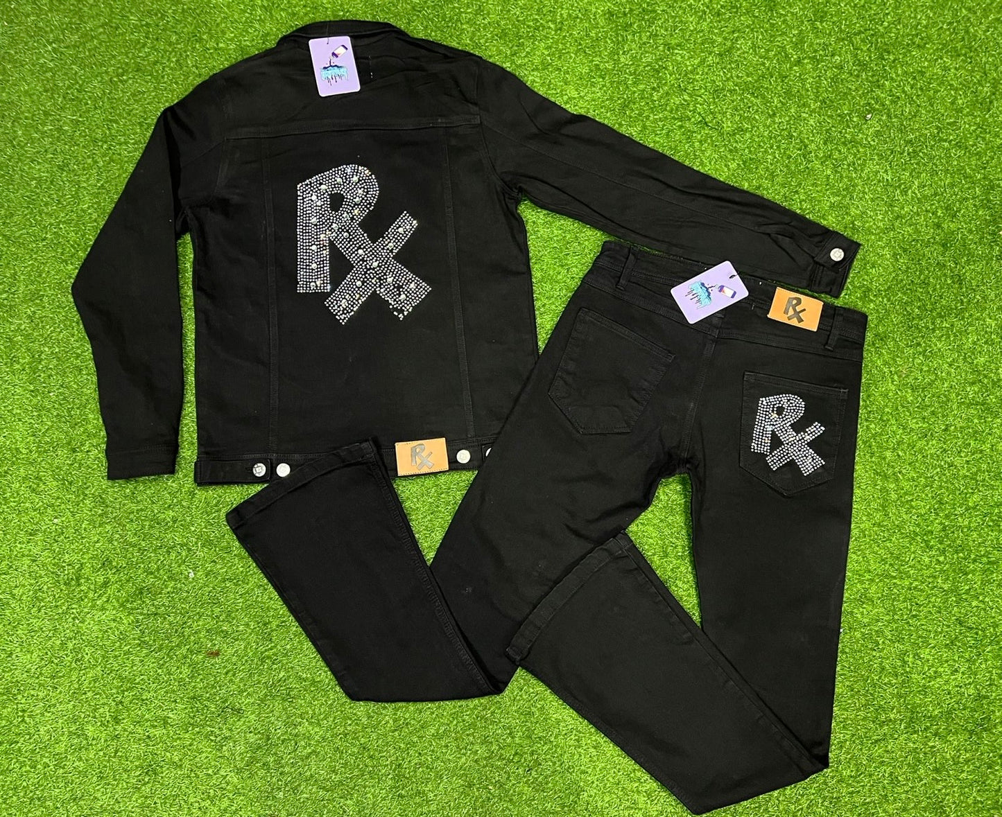RX RHINESTONE DENIM JEAN SET