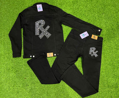 RX RHINESTONE DENIM JEAN SET