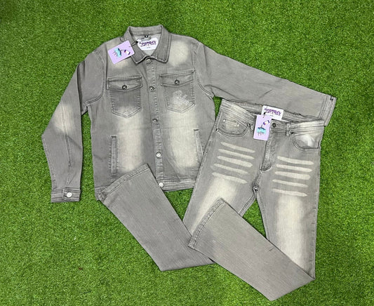 RX RHINESTONE DENIM JEAN SET